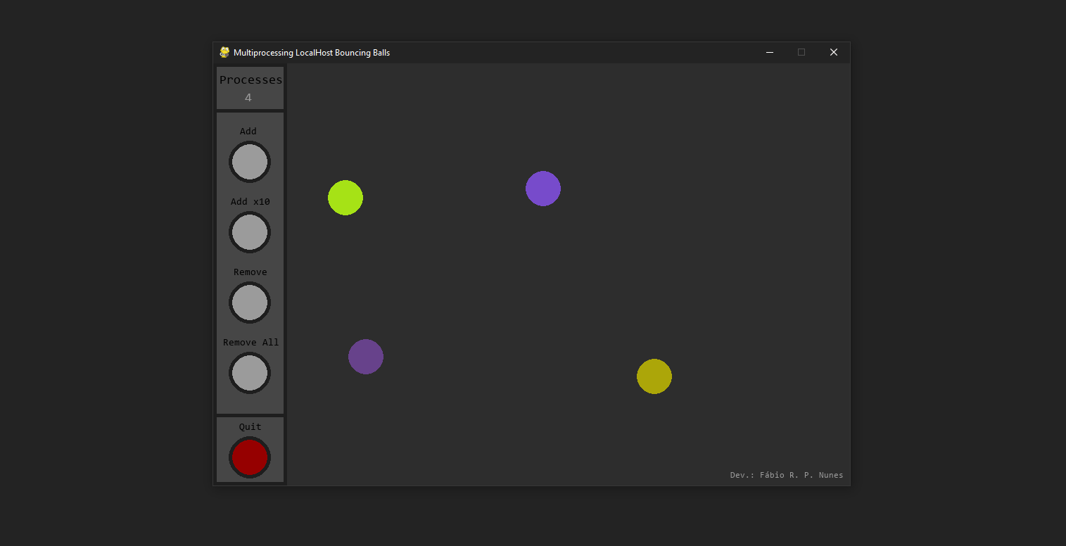 Multiprocessing-LocalHost Bouncing Balls Screenshot