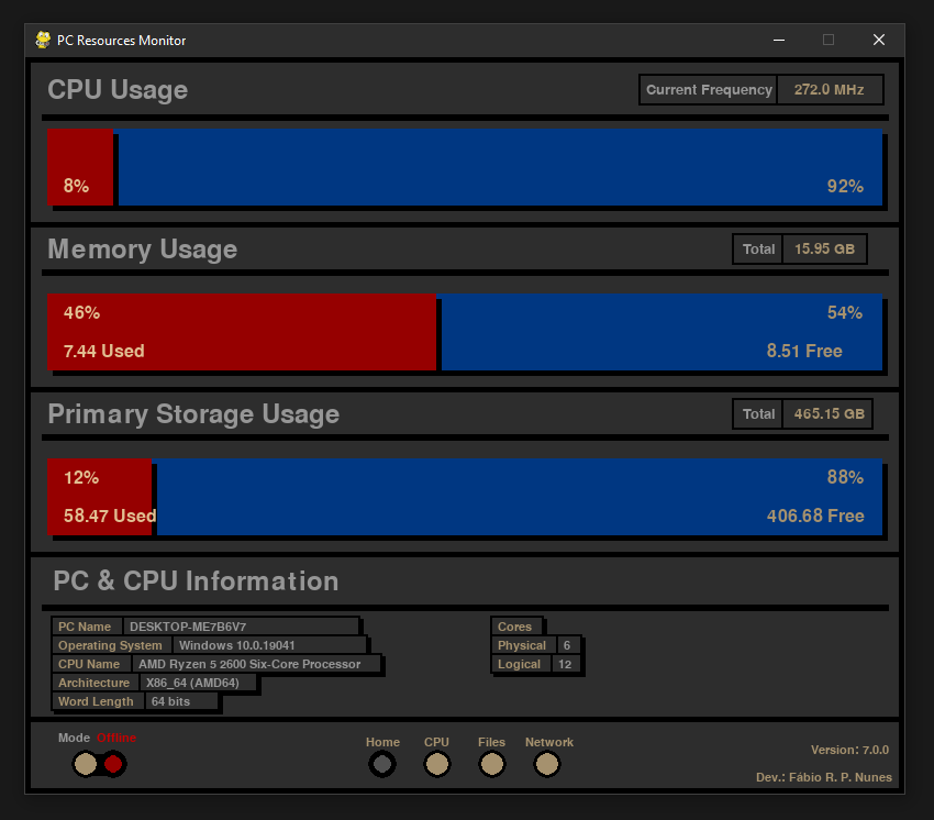 PC Resources Monitor Screenshot
